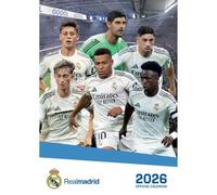 2026 CALENDAR REAL MADRID FC MONTH TO VIEW A3 WALL CALENDAR OFFICIAL PRODUCT
