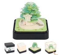 2026 Calendario 3D con Luci LED, Blocco Note 3D in Carta, Blocco per Appunti Creativo, Elemento di Arte in Carta, Arte su Carta, Case sull'albero con Scatola di Visualizzazione Adesivi Strappabili