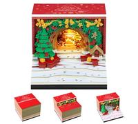 2026 Calendario 3D da Strappare con Luci a LED, Blocco Note 3D, Blocco Per Appunti 3D Artistico in Carta, 3D Memo Pad, Calendario da Tavolo per Regalo di Natale, Ornamenti Desktop (Arco natalizio)