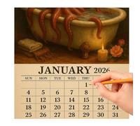 2026 Calendario a muro | Calendario mensile con monte murale di polpo da bagno | Playful Planner Writing -Friendly for Children Young Adult Teachers Student presso Home Organization