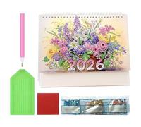 2026 Calendario Artistico con Strass,Pianificatore di Date Decorativo 12 Mesi - Calendario Planner da Tavolo - Per Adulti, Amanti Di Artigianato, Principianti, E Pianificazione Giornaliera