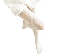 2026 - Calze da donna in pizzo intagliato sottile trasparente collant cava retrò calze collant collant collant reggicalze, bianco, Taglia unica