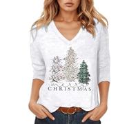 2026 Camicetta casual con scollo a V manica corta. Maglietta morbida e confortevole da indossare tutti i giorni con vestibilità fluida stile moderno per diverse occasioni., bianco, S