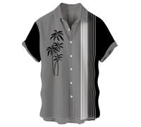 2026 Camicie da uomo eleganti camicie da uomo stampate per uomo casual vestibilità moderna e design da indossare tutti i giorni estate, Grigio, L