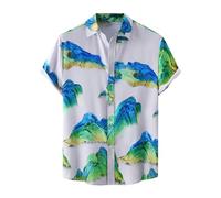 2026 Camicie da uomo Little & Big Boy's Button Down Camicie a maniche corte Cool Cartoon Print Dress Top T-Shirt Bambini 7-14T... Estate, bianco, M