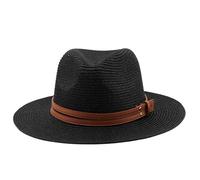 2026 Cappelli da sole alla moda per tutte le stagioni Accessorio per le vacanze alla moda con un design di cinturino in pelle perfetto per uscite casual e avventure all"aria aperta, Le Noir, M