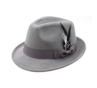 2026 Cappello da birra tedesco Fedora tradizionale con piuma per feste in costume da Oktoberfest ed eventi all'aperto, cappello da pescatore blu per bambini (GY1, taglia unica)