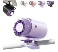 2026 Car Clip on Air Conditioner Fan with LED Display - 360° Rotation, 199 Speeds Adjustable, 16℃ Semi-Cooling Wide Clamp Detachable, USB Rechargeable (Purple)