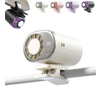 2026 Car Clip on Air Conditioner Fan with LED Display - 360° Rotation, 199 Speeds Adjustable, 16℃ Semi-Cooling Wide Clamp Detachable, USB Rechargeable (White)