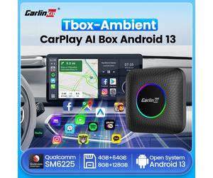 2026 CarlinKit 3 in 1 Android 13 Mini CarPlay Ai Box Android Auto Wireless CarPlay Box QCM6125 6225 8-Core Netflix integrato Google Play Store Supporto scheda SD da 512 GB Smart TV Box per auto
