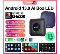 2026 CarlinKit CarPlay AI Box Android 13.0 QCM6225 8-Core Adattatore Wireless Android Auto CarPlay 2.4+5GGPS 64G 128G Aggiornamento FOTA