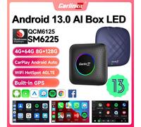 2026 CarlinKit CarPlay AI Box Android 13 SM6225 6125 8-Core Android Auto Wireless CarPlay Adattatore WiFi 4GLTE Connect GPS 64G 128G FOTA Aggiornamento per auto CarPlay cablate