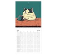 2026 Cat Calendar, Funny Coffee Wall Calendar, Monthly Planner Jan-Dec, Full Color Photo Pages, Writable Grid Layout for Home, Offices, School, Nursery, Scheduling Use, 29.7x21cm
