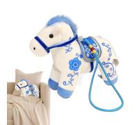 2026 Cavallo Statua Capodanno Cinese | Collezionabili Morbidi Blu E Bianchi,Animali di Cavallo in Peluche - Per Bambini, Ragazzi, Ragazze, Giovani, Adolescenti, Uomini, Donne, Figlio, Figlia, Famiglia