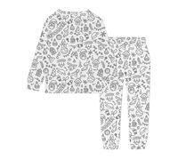 2026 Chris Kid DIY Dipinto A Mano Homewear Set Colorazione Pigiama Set Per Ragazzo E Ragazza Può Giocare Con L'usura, bianco, 8 anni