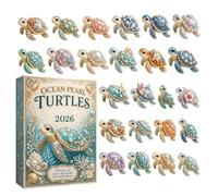 2026 Christmas Advent, 24 Day with Acrylic Turtle Decor, Christmas Decor