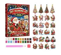 2026 Christmas Advent Calendar - 24 Day Countdown Craft | Rhinestone Art Pendant Kit, Countdown Calendar Art Painting Set for Wall Tree Door Fireplace Shelf Keychain