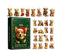 2026 Christmas Countdown Calendar, 24 Day Acrylic Puppy Ornament Countdown