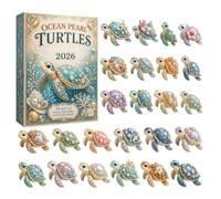 2026 Christmas Pearl Turtle Advent 24-day Acrylic Flat Turtle Home Decor