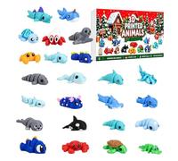 2026 Christmas PlannerCalendar - 24 Day Mini Animal 3D Printed Countdown