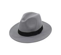 2026 Classico cappello Fedora per un'eleganza senza tempo, tesa larga, riscalda in inverno ed è adatto per occasioni casual e festive., grigio., Taglia unica