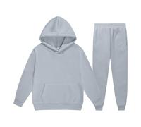 2026 Completo bambini neonati ragazzi ragazze a maniche lunghe, pullover caldo e solido, pantaloni, abbigliamento per bambini, tuta da ginnastica, abbigliamento per ragazze 86, grigio., 10-11 Anni