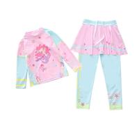 2026 Costume da bagno da ragazza in due pezzi con stampa a cartone animato carino per prendere il sole per tankini sport costume da bagno moda costumi da bagno, Rosa5, 6-7 Anni