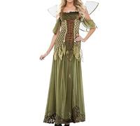 2026 Costume di Halloween da donna di Natale Halloween Cosplay incantevole fata verde ali copricapo set (verde, L)