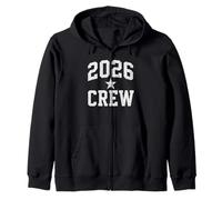 2026 Crew Shirt Bold College Font con Star Twenty Six Felpa con Cappuccio