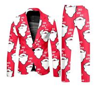 2026 Cristo maschio Natale a tema a maniche lunghe Set, Rosso, M