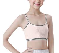 2026 Crop Top Reggiseno Ragazza Senza Cuciture Sport Reggiseno Allenamento Bianco Teen Reggiseno Camisole Stile Leggero Senza Cuciture Bambini Biancheria Intima Ragazza Set 92, Colore: rosa., 10-13