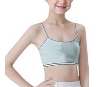 2026 Crop Top Reggiseno Ragazza Senza Cuciture Sport Reggiseno Allenamento Bianco Teen Reggiseno Camisole Stile Leggero Senza Cuciture Bambini Biancheria Intima Ragazza Set 92, Blu, 10-13 Jahre