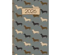 2026 Dachshund Diary: Week-to-View Daily Planner & Journal - Grey