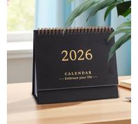 2026 Desk Calendar - 12-Month Paper Desk Calendar | Creative Elegant Planner for Schedule | Daily Date Check-in Organizer | Holiday & Birthday Reminder, Office, School, Study Room, Bedroom, Cafe