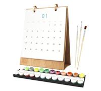 2026 Desk Calendar, Coloring Calendar, 7.17x8.86 Inch, Mano Painted Planner Monthly, Art Display School Teacher Class Work Creative Organizer Oil Painting Stand Desktop Decor Inspirational Kids