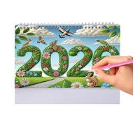 2026 Desk Calendar - Desktop Monthly Planner, Rhinestone Art Painting Design, Task Organizer for Kids Teens Students Adults, Study Room Tabletop Ornament, Stylish Office and Home Decor