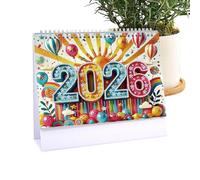 2026 Desk Calendar, Gem Art Planner, Tabletop Monthly Organizer, Decorative Standing Design, January to December Layout, Use for School Travel Meetings Goals Team Scheduling