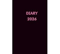 2026 Diary: Black | One page per Day|with monthly planner| 5.5”x8.5”|402pages