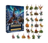 2026 Dinosaur adventsCalendar, 2D Acrylic Christmas Countdown Box | 24-Day Dinosaur Countdown with Daily Acrylic Ornaments, Interactive Family Activity and Number Learning Routine, Versatile