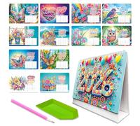 2026 DIY Diamond Art Desk Calendar Creative Design Calendar Set with Irregular Shaped Diamonds Painting Kit DIY Diamond Art Desk Calendars for Home Office School Scheduling Decor