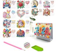 2026 DIY Diamond Art Desk Calendar, Creative Design Thick Paper Calendar, Art Painting, DIY Craft Gift (#3)