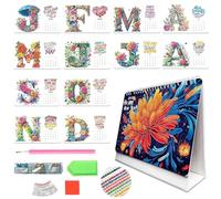 2026 DIY Special Shape Desktop Diamond Standing Calendar, DIY 3D Diamond Desk Calendar, 12-Months Desk Calendars Ornament, for Home Office Planning, Craft Decoration (E)