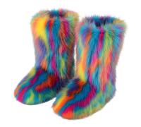 2026 Donna Chelsea Stivali Moda Casual Inverno Sport All'aperto Colorato Caldo Lana Come Metà Polpaccio Scarpe, Viola, 48.5 EU