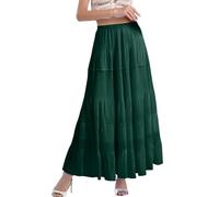 2026 Donna Chiffon Bianco Fluente Maxi Gonne Boho Estate Elastico In Vita Piegata A Linea A Gonna Lunga Per Le Signore Estate Lunghe Del polpaccio, verde, XXL