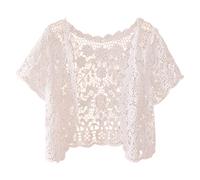 2026 - Donna Estate Casual Semplice Moda Breve Sottile Cava Maglia Pizzo Versatile Sciarpa Cardigan Oliva Rosa, beige., XL