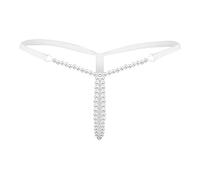 2026 - Donna Pearl G String e perizoma Intimo Solido a vita bassa Intimo Donna Più largo, bianco, Taglia unica