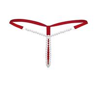 2026 - Donna Pearl G String e perizoma Intimo Solido a vita bassa Intimo Donna Più largo, Colore: rosso, Taglia unica