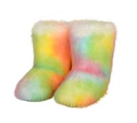 2026 Donna Stivaletti Moda Donna Casual Inverno Sport All'aperto Colorato Caldo Lana Come Metà Polpaccio Scarpe, rosa, 48.5 EU