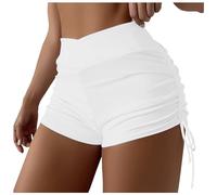 2026 - Donna Taglie Forti Tinta unita & Stampato Vita Alta Brasiliano Bikini Pantaloni Da Bagno Slip Moda Spiaggia Brasiliano Pantaloni Bikini Laterali Legare Tanga Sport Yoga Pantaloncini Gonna