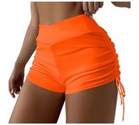 2026 - Donna Taglie Forti Tinta unita & Stampato Vita Alta Brasiliano Bikini Pantaloni Da Bagno Slip Moda Spiaggia Brasiliano Pantaloni Bikini Laterali Legare Tanga Sport Yoga Pantaloncini Gonna